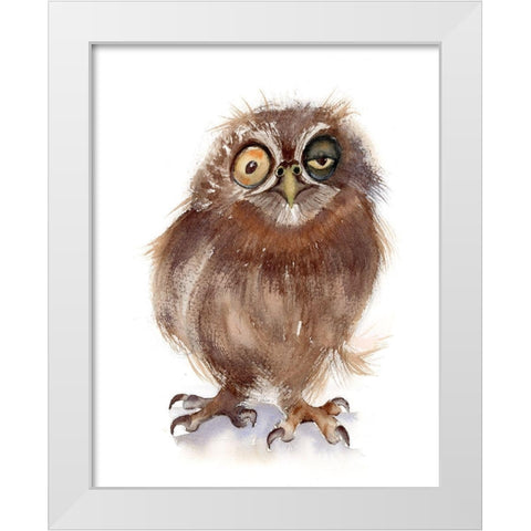Wonky Eye White Modern Wood Framed Art Print by Shefranov, Olga