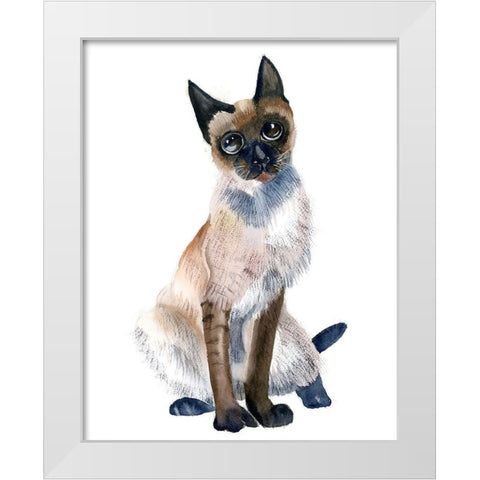 Cat II White Modern Wood Framed Art Print by Shefranov, Olga