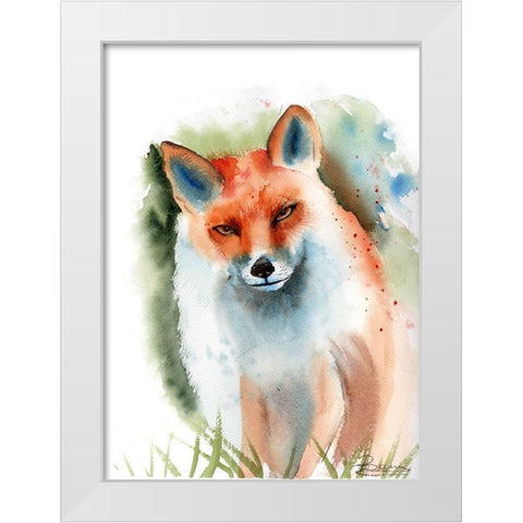 Fox II White Modern Wood Framed Art Print by Shefranov, Olga