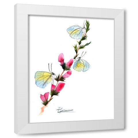 Butterflies White Modern Wood Framed Art Print by Shefranov, Olga
