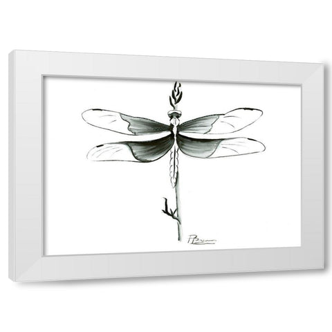 Dragonfly White Modern Wood Framed Art Print by Shefranov, Olga