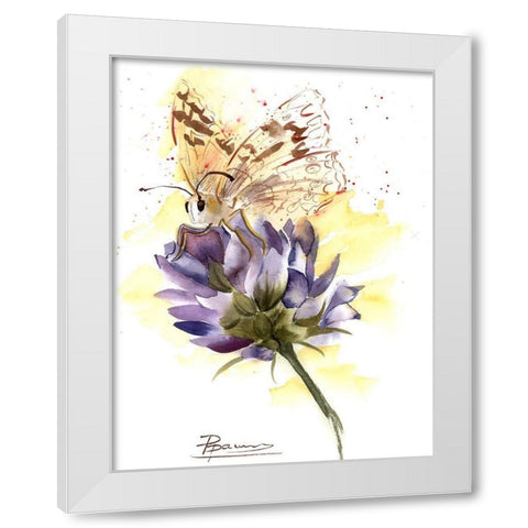 Butterfly White Modern Wood Framed Art Print by Shefranov, Olga
