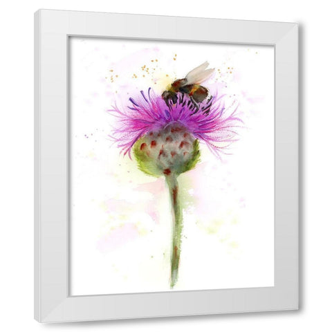 Bumble Bee White Modern Wood Framed Art Print by Shefranov, Olga