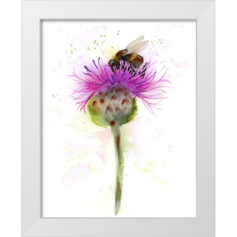 Bumble Bee White Modern Wood Framed Art Print by Shefranov, Olga