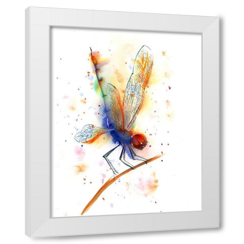 Dragonfly II White Modern Wood Framed Art Print by Shefranov, Olga
