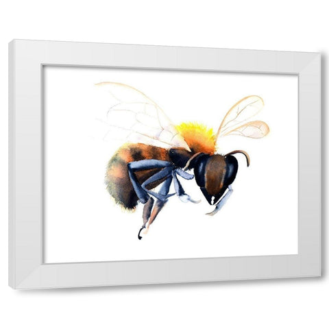 Bee White Modern Wood Framed Art Print by Shefranov, Olga
