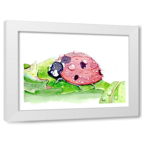 Ladybug White Modern Wood Framed Art Print by Shefranov, Olga