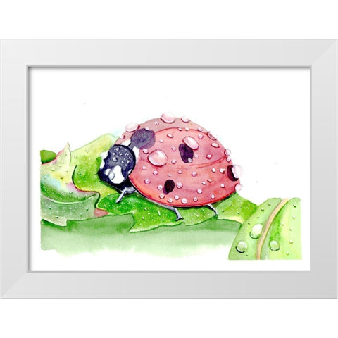 Ladybug White Modern Wood Framed Art Print by Shefranov, Olga