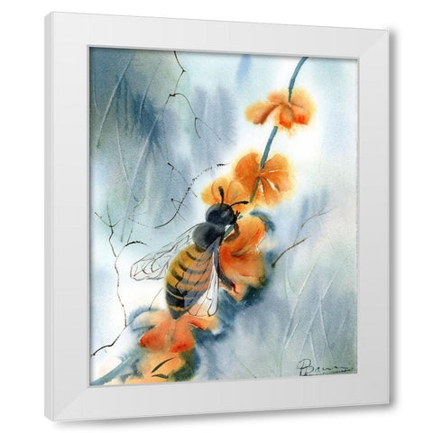 Bee III White Modern Wood Framed Art Print by Shefranov, Olga
