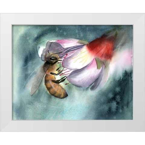 Bee III White Modern Wood Framed Art Print by Shefranov, Olga