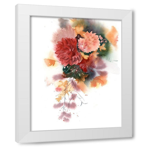 Bouquet White Modern Wood Framed Art Print by Shefranov, Olga