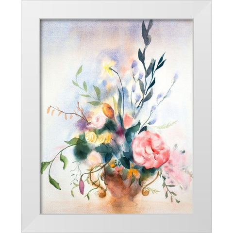 Bouquet III White Modern Wood Framed Art Print by Shefranov, Olga