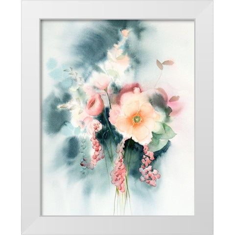 Bouquet IV White Modern Wood Framed Art Print by Shefranov, Olga