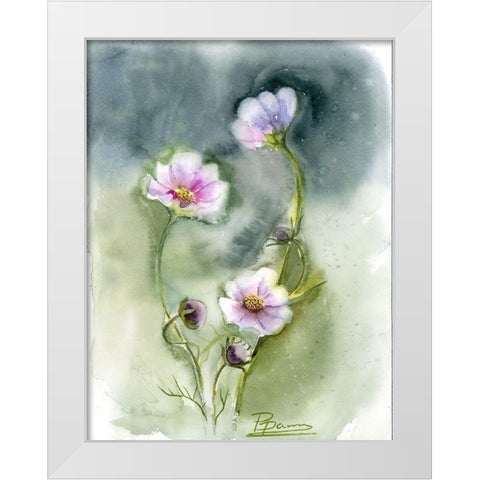 Purple Flowers II White Modern Wood Framed Art Print by Shefranov, Olga