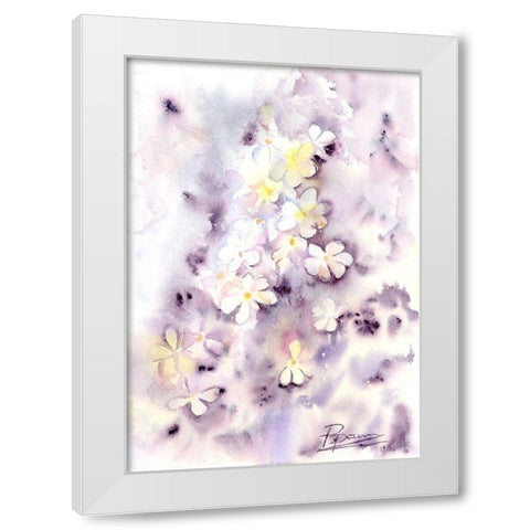 Purple Flowers III White Modern Wood Framed Art Print by Shefranov, Olga
