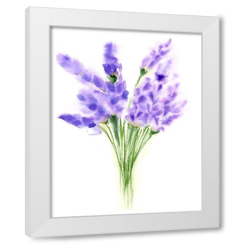 Purple Flowers IV White Modern Wood Framed Art Print by Shefranov, Olga