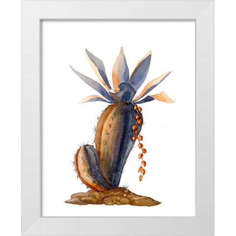 Cactus V White Modern Wood Framed Art Print by Shefranov, Olga
