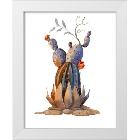 Cactus VI White Modern Wood Framed Art Print by Shefranov, Olga