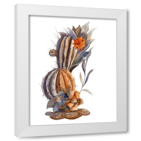Cactus VII White Modern Wood Framed Art Print by Shefranov, Olga
