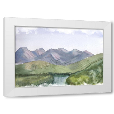 Mountain Scape White Modern Wood Framed Art Print by Shefranov, Olga