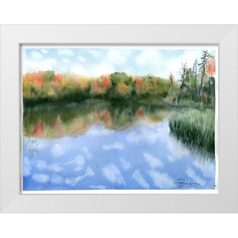 Lake Scape II White Modern Wood Framed Art Print by Shefranov, Olga