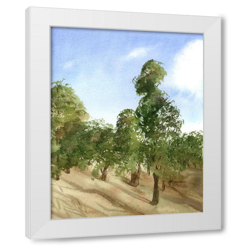 Apple Trees White Modern Wood Framed Art Print by Shefranov, Olga