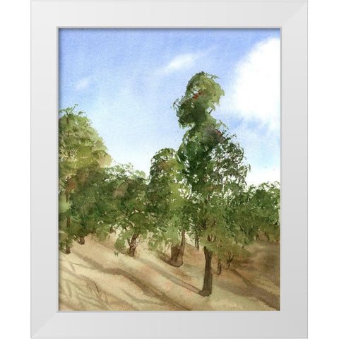 Apple Trees White Modern Wood Framed Art Print by Shefranov, Olga