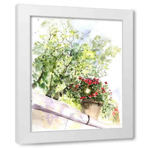 Fence Line White Modern Wood Framed Art Print by Shefranov, Olga