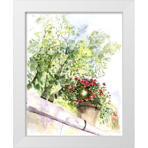 Fence Line White Modern Wood Framed Art Print by Shefranov, Olga