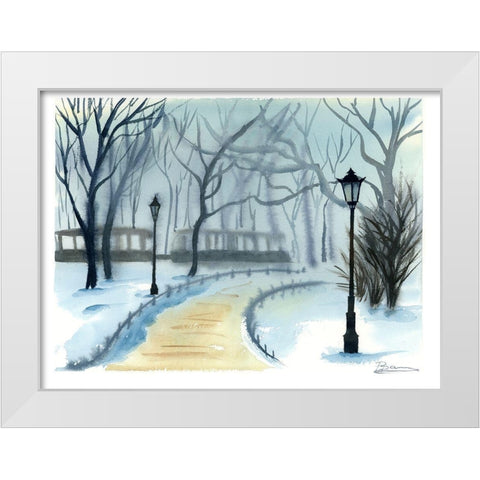 Winterscape White Modern Wood Framed Art Print by Shefranov, Olga
