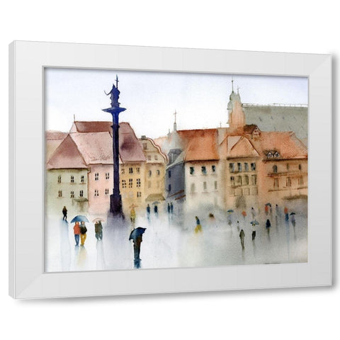 Cityscape White Modern Wood Framed Art Print by Shefranov, Olga