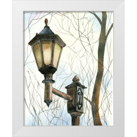 Lamppost I White Modern Wood Framed Art Print by Shefranov, Olga