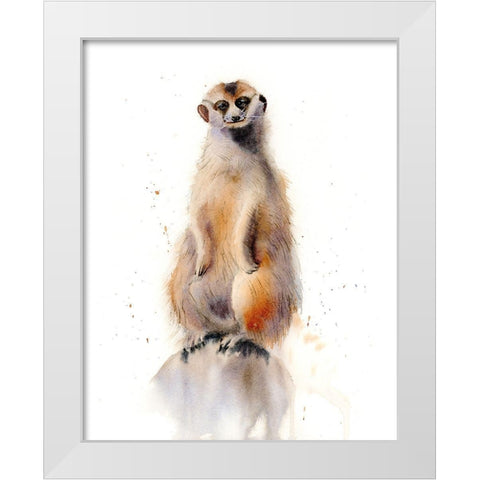 Meercat I White Modern Wood Framed Art Print by Shefranov, Olga
