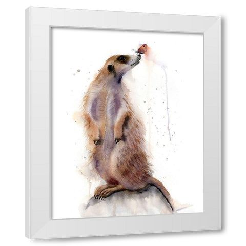 Meercat III White Modern Wood Framed Art Print by Shefranov, Olga