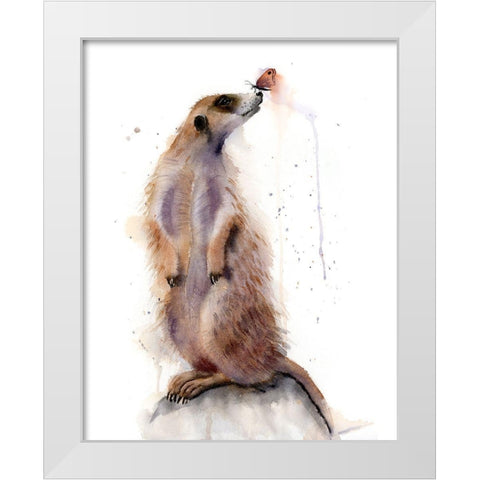Meercat III White Modern Wood Framed Art Print by Shefranov, Olga