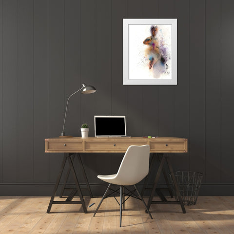 Bunny White Modern Wood Framed Art Print by Shefranov, Olga