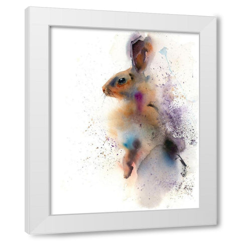 Bunny White Modern Wood Framed Art Print by Shefranov, Olga