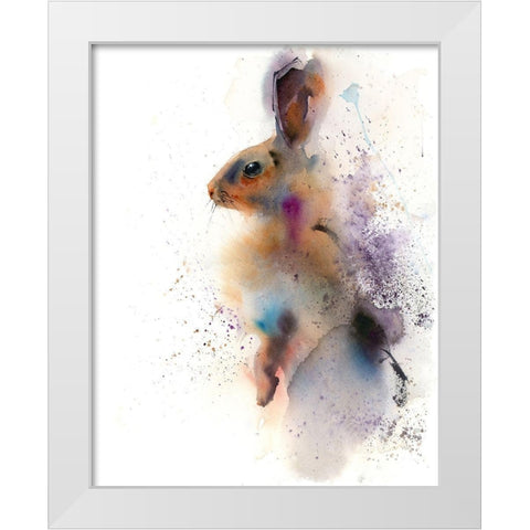 Bunny White Modern Wood Framed Art Print by Shefranov, Olga