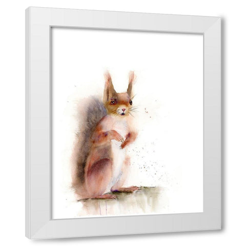 Squirrel White Modern Wood Framed Art Print by Shefranov, Olga