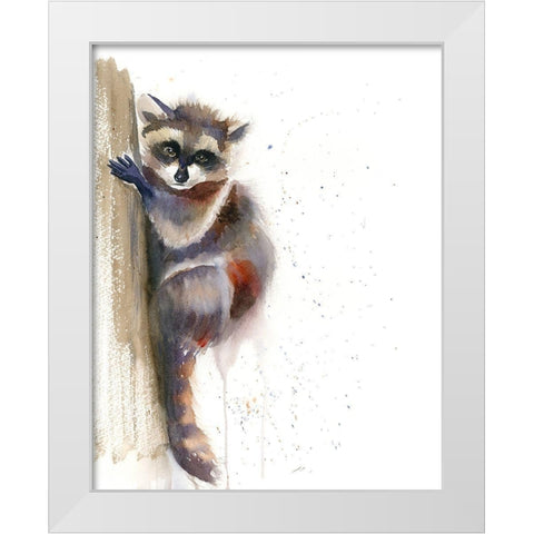 Raccoon II White Modern Wood Framed Art Print by Shefranov, Olga