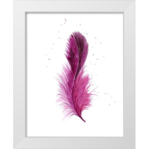 Pink Feather White Modern Wood Framed Art Print by Shefranov, Olga