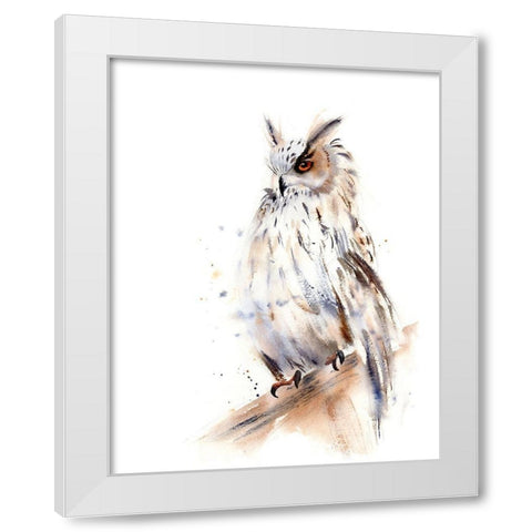 Owl White Modern Wood Framed Art Print by Shefranov, Olga