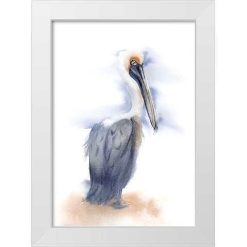 Pelican III White Modern Wood Framed Art Print by Shefranov, Olga