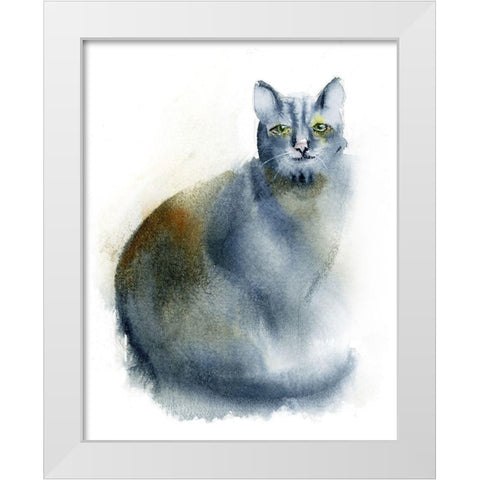 Green Eyes White Modern Wood Framed Art Print by Shefranov, Olga