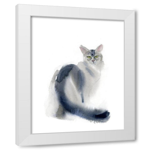 Green Eyes II White Modern Wood Framed Art Print by Shefranov, Olga