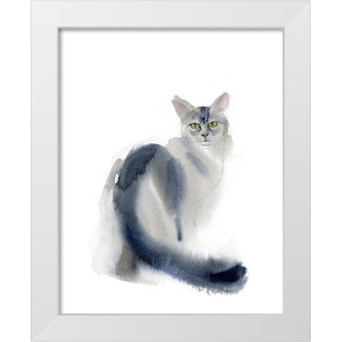 Green Eyes II White Modern Wood Framed Art Print by Shefranov, Olga