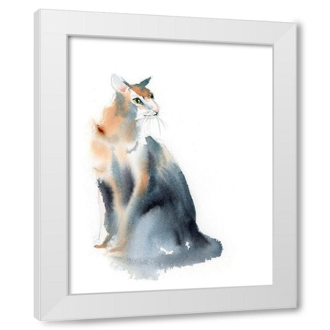 Ginger Cat III White Modern Wood Framed Art Print by Shefranov, Olga