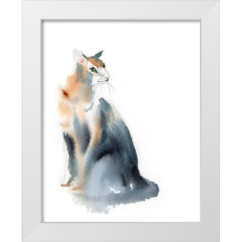Ginger Cat III White Modern Wood Framed Art Print by Shefranov, Olga