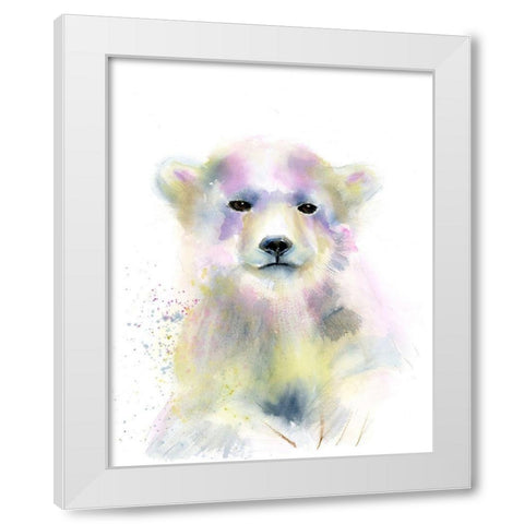 Bear Cub White Modern Wood Framed Art Print by Shefranov, Olga