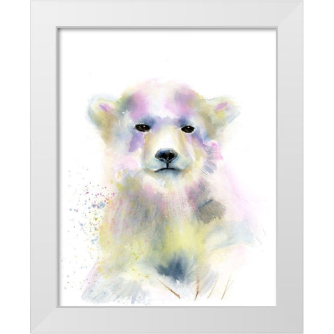 Bear Cub White Modern Wood Framed Art Print by Shefranov, Olga